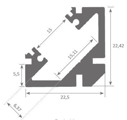 Barre LED oblique XL 2 mètres étanche