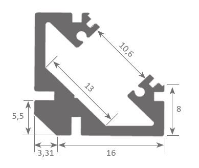 Barre LED oblique 2 mètres étanche