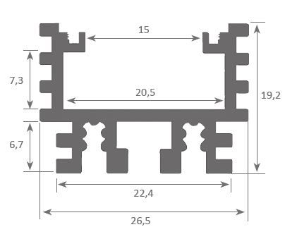 Profilé pour ruban forte puissance 3ml