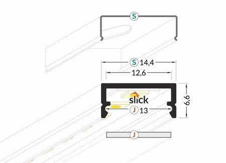 Dimensions profilé LED fin10