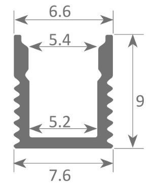 Dimensions mini profilé plat pour bandeau LED